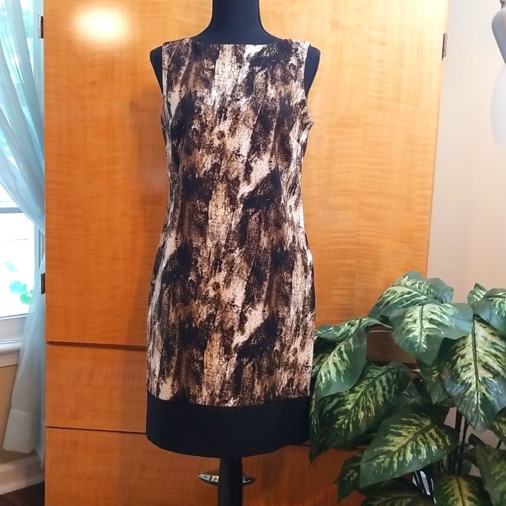 AB Studio black, brown & white dress in sz.6.